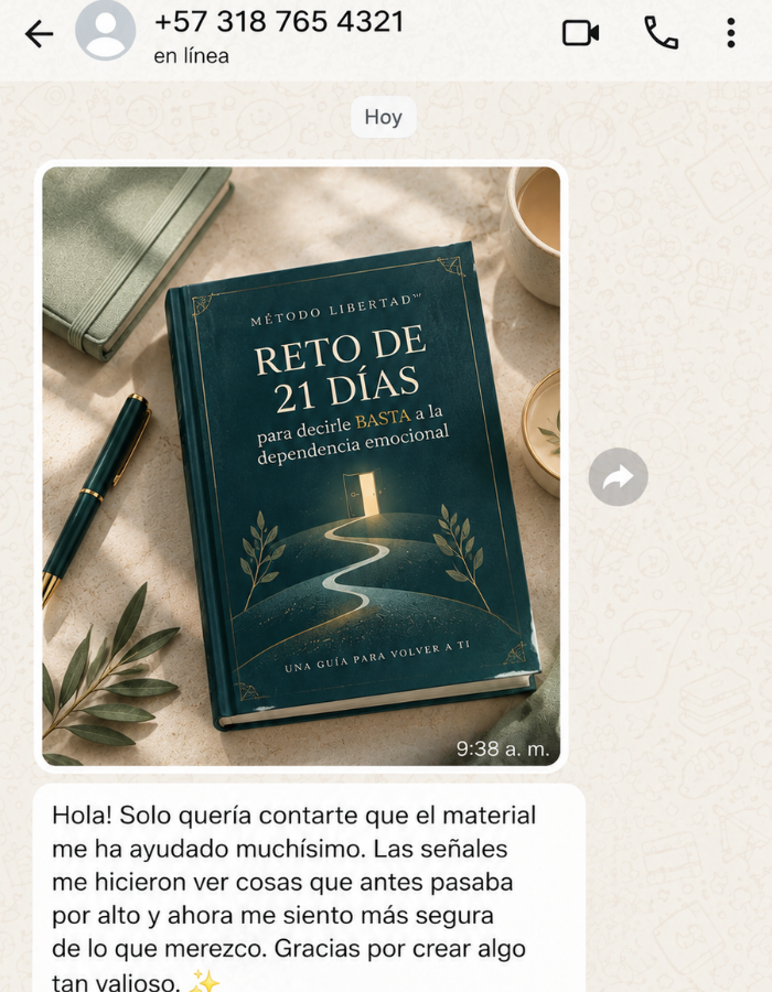 Testimonio 2 de cliente recibido por WhatsApp